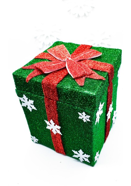 Müzikli Noel Babalı Hediye Kutusu Yeşil modelleri