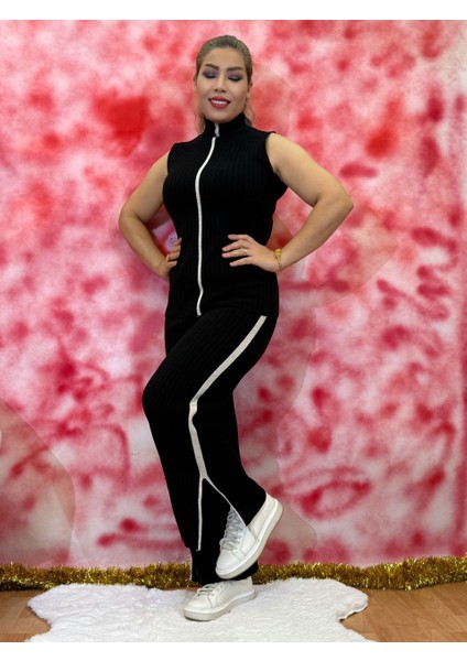 Üçlü Takım Kadın Triko (Yelek + Pantolon + Uzun Hırka) Uzun Kol Şık Rahat Standart Beden fiyatları