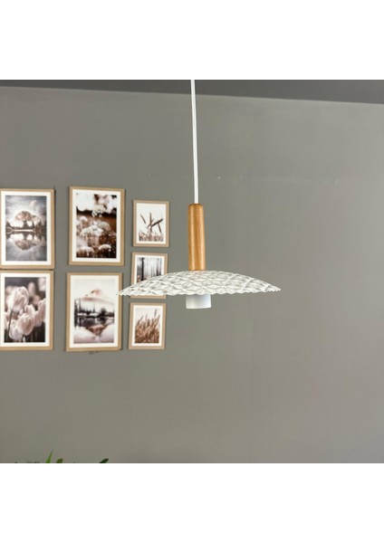 Avola Beyaz Metal Avize Tekli Ahşap Başlık Mutfak Modern Dekoratif Sarkıt Aydınlatma indirimleri