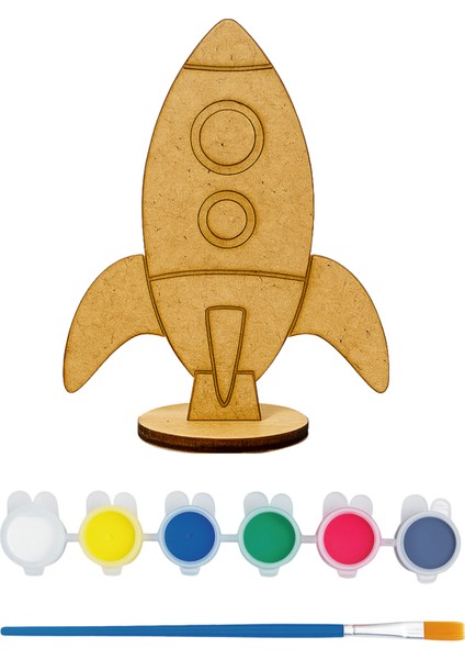 Ahşap Roket Tasarım Kit - Roket Boyama Seti - Etkinlik Seti - Ahşap Tasarım Set fiyatları