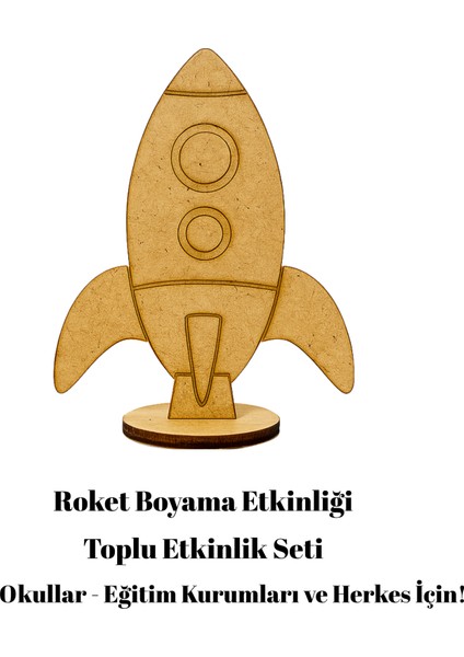 Ahşap Roket Tasarım Kit - Roket Boyama Seti - Etkinlik Seti - Ahşap Tasarım Set modelleri