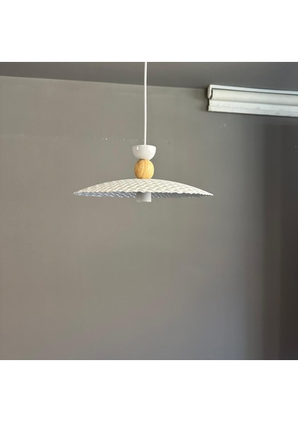 Zetra Beyaz Metal Avize Tekli Ahşap Şapka Başlık Mutfak Modern Dekoratif Sarkıt Aydınlatma fiyatları