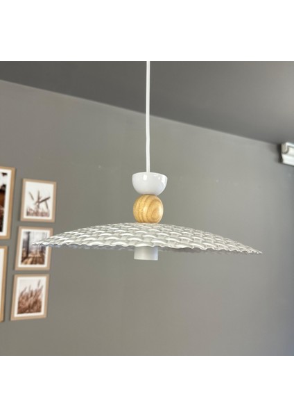 Zetra Beyaz Metal Avize Tekli Ahşap Şapka Başlık Mutfak Modern Dekoratif Sarkıt Aydınlatma fırsatları