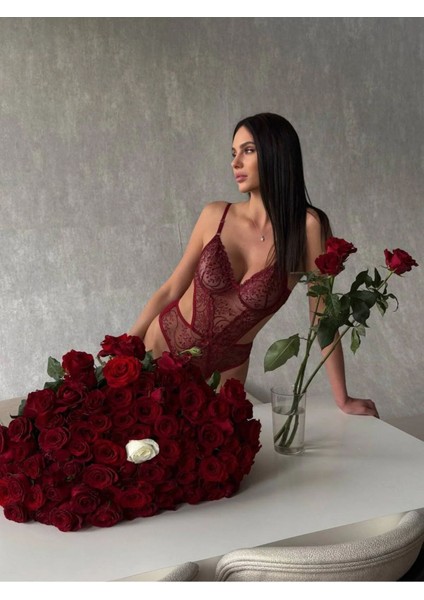 Balenli Kapsız Dantelli Bodysuit fiyatları