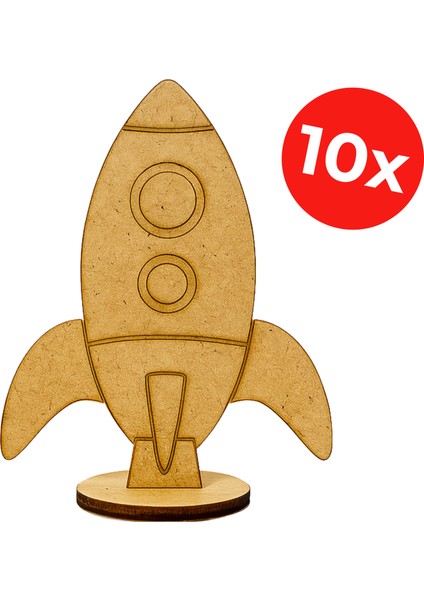 Roket Tasarım - Toplu Roket Boyama - Ahşap Boyama Set - 10'lu Set fiyatları