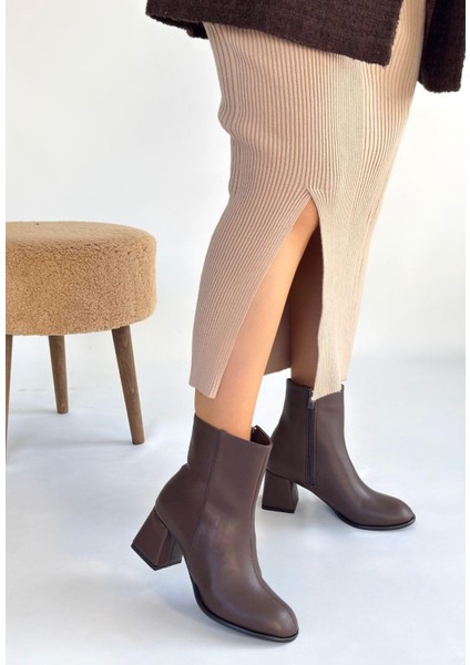 Tendy Kahverengi Cilt Topuklu Bot fiyatları