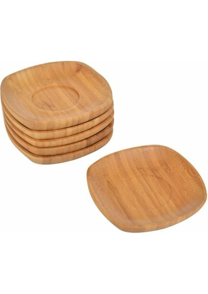 Kare Çay Tabağı Seti 6 Adet Bambu Malzeme ile Zarif Sunumlar İçin fırsatları