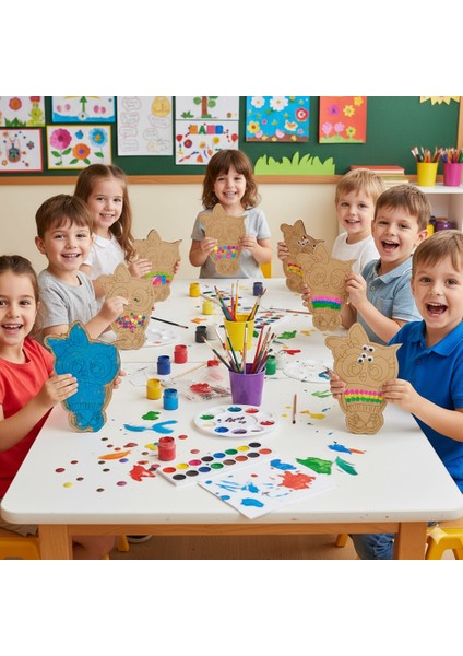 Ahşap Baykuş Boyama - Toplu Etkinlik/aktivite - Sınıf-Okul Eğitici Etkinlik (25 Adet)