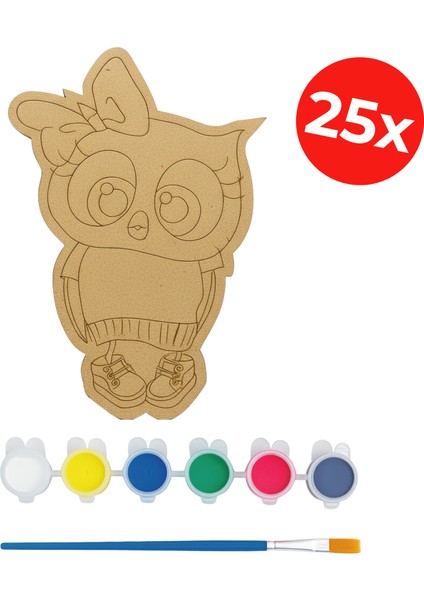 Ahşap Baykuş Boyama - Toplu Etkinlik/aktivite - Sınıf-Okul Eğitici Etkinlik (25 Adet) fırsatları