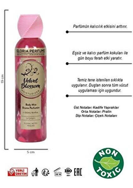 Velvet Blossom Body Mist Kadınlar İçin Çiçeksi Koku 250 ml fiyatları