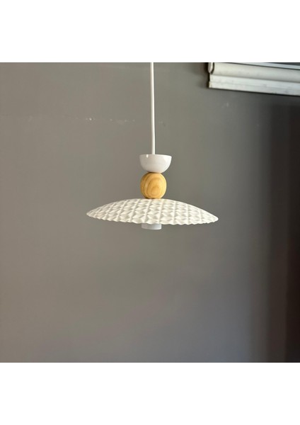 Avola Beyaz Metal Avize Tekli Ahşap Şapka Başlık Mutfak Modern Dekoratif Sarkıt Aydınlatma fiyatları