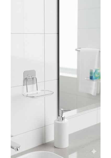 Yapışkanlı Sabunluk – Su Giderli, Katı Sabun Kutusu, 13 x 9 cm 722345 modelleri