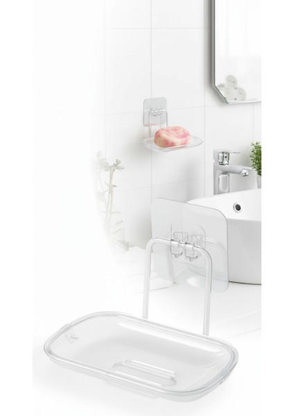 Yapışkanlı Sabunluk – Su Giderli, Katı Sabun Kutusu, 13 x 9 cm 722345 fırsatları