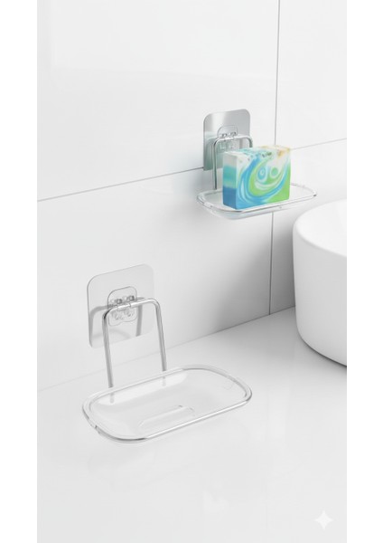 Yapışkanlı Sabunluk – Su Giderli, Katı Sabun Kutusu, 13 x 9 cm 722345 indirimleri