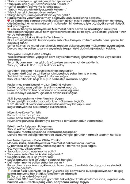 Yapışkanlı Sabunluk – Su Giderli, Katı Sabun Kutusu, 13 x 9 cm 722345