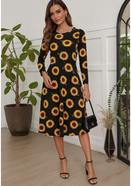 Kadın Fakir Kol Bisiklet Yaka Midi Mikro Elbise modelleri