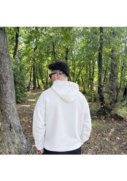 Erkek 3 Iplik Basic Oversize Geniş Kesim Kanguru Cepli Kapüşonlu Sweatshirt modelleri