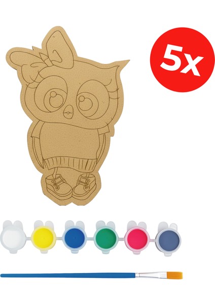 Ahşap Baykuş Boyama - Toplu Etkinlik/aktivite - Sınıf-Okul Eğitici Etkinlik (5 Adet) fırsatları