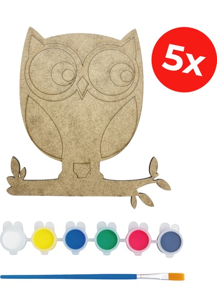 Ahşap Baykuş Boyama - Toplu Etkinlik/aktivite - Sınıf-Okul Eğitici Etkinlik (5 Adet) fırsatları