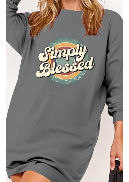 Kadın Uzun Kollu Bisiklet Yaka Yazılı Viskon Iki Iplik Elbise fiyatları