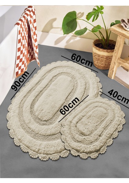 Monre Bej 2li %100 Pamuklu Banyo Paspas Seti modelleri