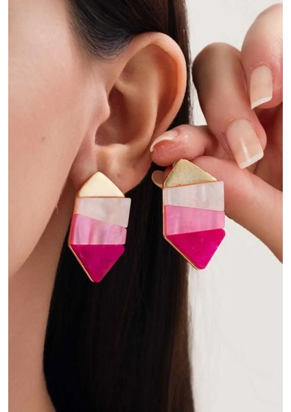 Taş Modelli Kadın Çelik Küpe