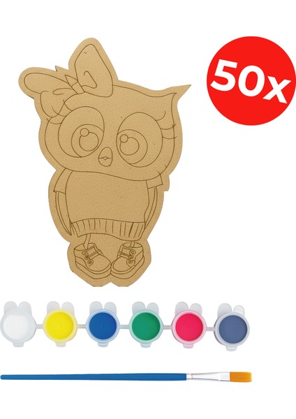 Ahşap Baykuş Boyama - Toplu Etkinlik/aktivite - Sınıf-Okul Eğitici Etkinlik (50 Adet) modelleri