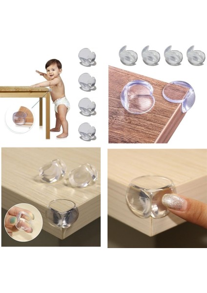 4 Adet Bebek Güvenlik Köşe Koruyucu + Çocuk Dolap Çekmece Sürgülü Kilit - 2li Set 9frkxm fiyatları