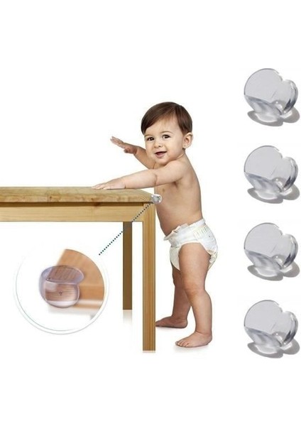 4 Adet Bebek Güvenlik Köşe Koruyucu + Çocuk Dolap Çekmece Sürgülü Kilit - 2li Set 9frkxm modelleri