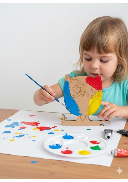 Ahşap Baykuş Boyama - Toplu Etkinlik/aktivite - Sınıf-Okul Eğitici Etkinlik