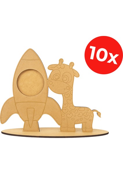 Zürafa Roket Boyanabilir Ahşap Boyama - Ahşap Boyama Etkinlik - Toplu Etkinlik fiyatları