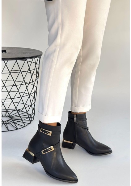 Inay Siyah Cilt Topuklu Bot modelleri