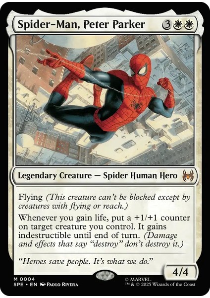 Spider-Man, Peter Parker Foil M-0004 Lisanslı Oyun Kartı