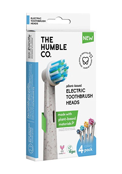 4 Adet Humble Bitki Bazlı Malzemeden Elektrikli Diş Fırçası Başlığı 4 Adet
