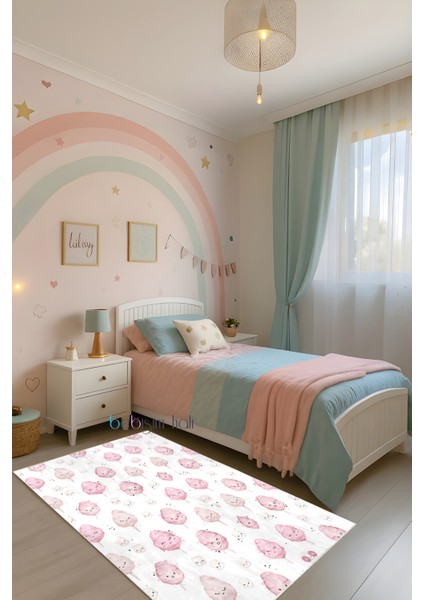 Pamuk Şeker Rüyası Tatlı Bambu Çocuk Odası Halısı