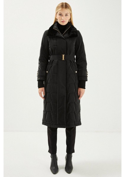 Yakası Siyah Kürk Şişme Mont 12764