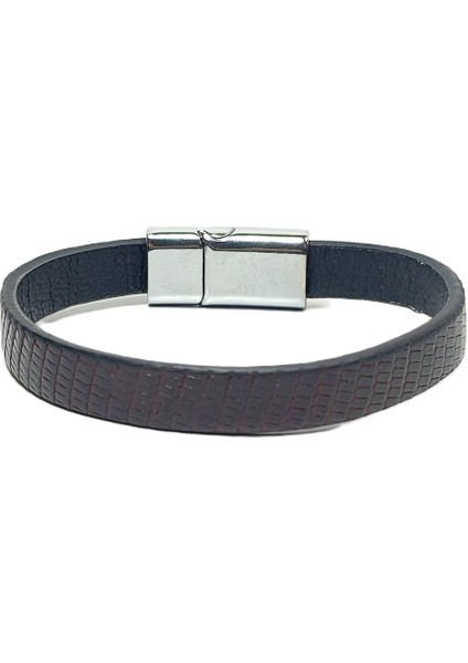 JTAW25BLK1630 Hakiki Dana Derisi Mıknatıs Kapama Bordo Garantili Hediye Kutulu Janti Bileklik