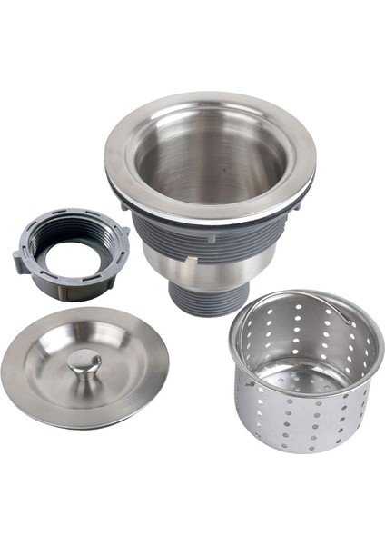 Premium Paslanmaz Çelik Sepetli Sifon Mutfak Süzgeç Seti | Çift Kauçuk Conta, Kolay Montaj, Derin Sepet Tasarımı | Çöpmak Lavabo Sifonu indirimleri