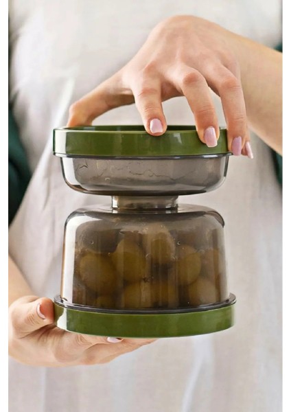 Çift Taraflı Süzgeçli Kapaklı Zeytinlik - Suyu Süzen Zeytin Turşu Saklama Kabı modelleri