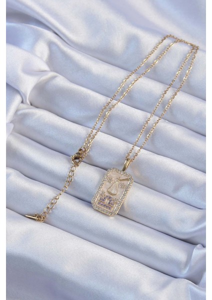 316L Çelik Zincir Altın Renk Lila Zirkon Taşlı Tarot Kolye - Lisinya fiyatları