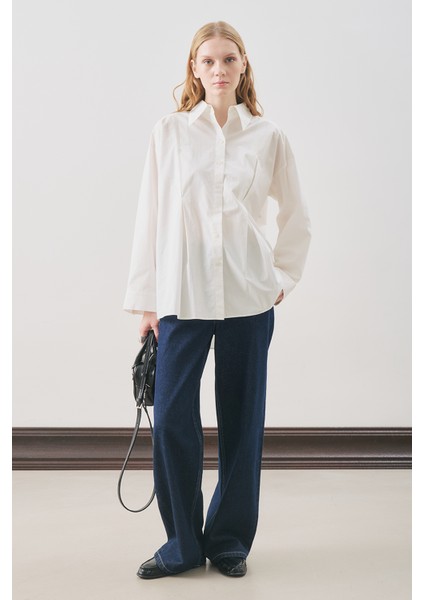 Parçalı Tasarım Gömlek Ekru modelleri