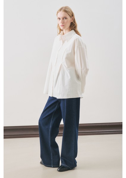 Parçalı Tasarım Gömlek Ekru fırsatları