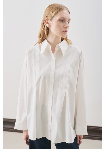 Parçalı Tasarım Gömlek Ekru indirimleri