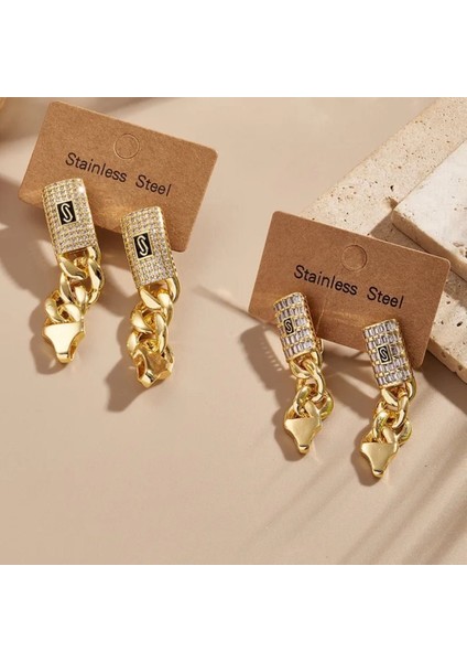 Gold Renki Zincir Modelli Küpe