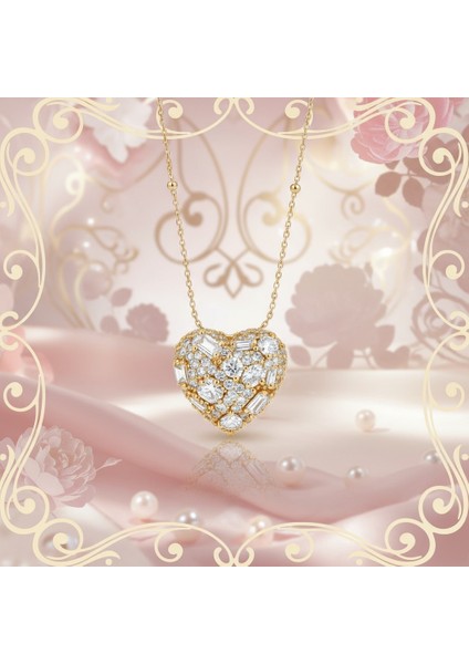 316L Paslanmaz Çelik Kadın Kalpli Altın Kolye | Yusso fiyatları