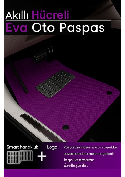 Kia Venga 2009-2019 Aracınıza Özel Eva Paspas Mor | Kaymaz ve Yıkanabilir Taraftar Oto Paspas modelleri
