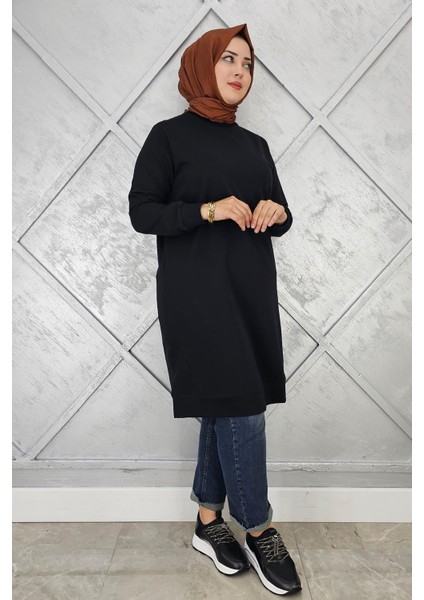Kadın Etiket Detaylı Takma Kol Tesettür Tunik fiyatları