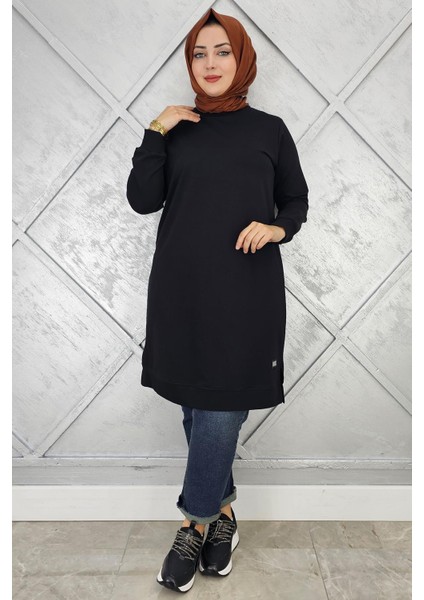 Kadın Etiket Detaylı Takma Kol Tesettür Tunik modelleri