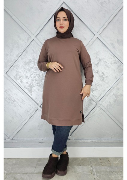 Kadın Etiket Detaylı Takma Kol Tesettür Tunik modelleri