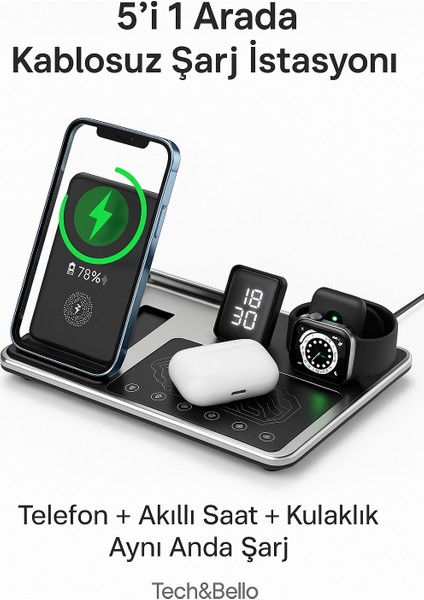 R11 4in1 Wireless Kablosuz Şarj Standı